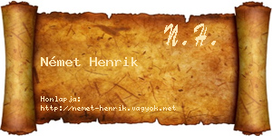 Német Henrik névjegykártya
